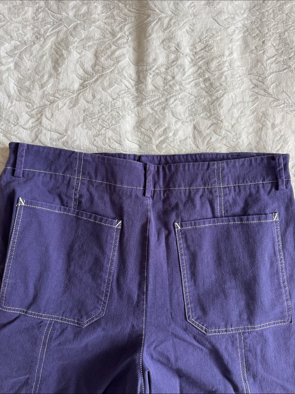 Maeve by Anthropologie Women’s Purple Cargo Pants with Contrast Stitching - Picture 8 of 13